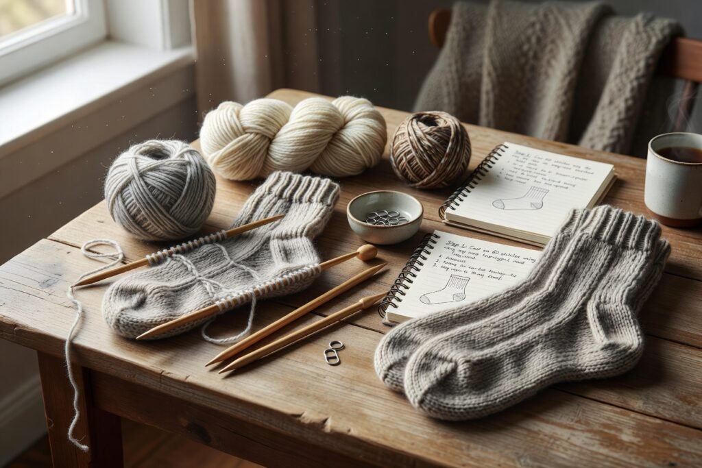 Beginner Knitting: How to Knit Socks Step-by-Step